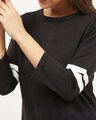 Shop Women's Round Neck Three Quarter Sleeves Solid T Shirt