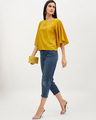 Shop Women Round Neck Three Quarter Sleeves Solid Top-Full
