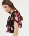 Shop Women's Black All Over Floral Printed Top-Design