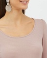 Shop Women Scoop Neck Full Sleeve Solid Top