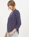 Shop Women Shirt Collar Full Sleeve Striped Top-Design