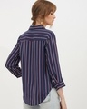 Shop Women Shirt Collar Full Sleeve Striped Top