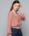 Shop Women's V Neck Full Sleeve Solid Top-Design