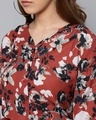 Shop Women V Neck Three Quarter Sleeves Printed Top