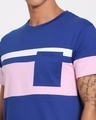 Shop Hashtag Blue Chest Color Block T-Shirt