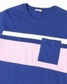 Shop Hashtag Blue Chest Color Block T-Shirt