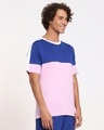 Shop Hashtag Blue Color Block T-shirt-Design
