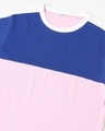 Shop Hashtag Blue Color Block T-shirt