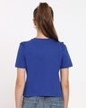Shop Hashtag Blue Puff Sleeve T-Shirt-Full