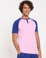 Shop Hashtag Blue Raglan Henley T-Shirt-Design