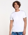 Shop Men's White Shoulder Piping T-shirt-Front