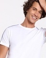Shop Men's White Shoulder Piping T-shirt