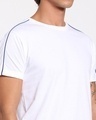 Shop Men's White Shoulder Piping T-shirt