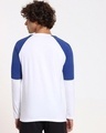 Shop Hashtag Blue Shoulder Tape Color Block T-Shirt-Design
