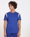 Shop Hashtag Blue Sport Trim T-Shirt-Front