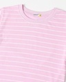 Shop Women's Pink Stripe Full Sleeve Slim Fit T-shirt