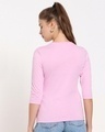 Shop Women's Pink 3/4th Sleeve Slim Fit T-shirt-Full