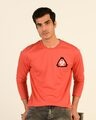 Shop Hazadous Full Sleeve T-Shirt Smoke Red-Front