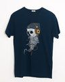 Shop Headphone Jack Skull Half Sleeve T-Shirt-Front