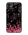 Shop Heart Rain Fall Printed Premium Glass Cover for iPhone 12 (Shock Proof, Lightweight)-Front