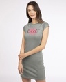 Shop Heart Watercolor Cap Sleeve T-Shirt Dress-Front
