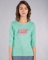 Shop Heart Watercolor Round Neck 3/4th Sleeve T-Shirt-Front