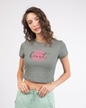 Shop Heart Watercolor Round Neck Crop Top T-Shirt-Design