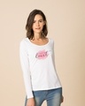 Shop Heart Watercolor Scoop Neck Full Sleeve T-Shirt-Front