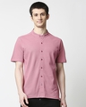 Shop Heather Rose Mandarin Collar Half Sleeve Shirt-Front