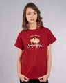 Shop Heavy Lifter Shinchan Boyfriend T-Shirt (SHL)-Front