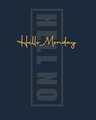 Shop Men's Blue Hell No Monday Typography T-shirt