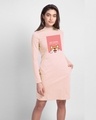 Shop Hello Hooman High Neck Pocket Dress Baby Pink-Front