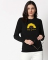Shop Hello Sunshine Fleece Sweatshirt Black-Front