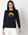 Shop Hello Sunshine Fleece Sweatshirt Navy Blue-Front
