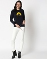 Shop Hello Sunshine Fleece Sweatshirt Navy Blue-Design