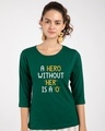 Shop Hero Round Neck 3/4th Sleeve T-Shirt-Front