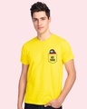 Shop Hey There Imposter Half Sleeve T-Shirt  Pineapple Yellow-Front