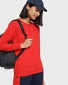 Shop Women's Red Relaxed Fit Sweatshirt-Front