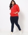 Shop Women's Red Plus Size Zipper Hoodie-Full