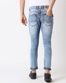 Shop Men Blue Slim Fit Mid Rise Clean Look Stretchable Ankle Length Jeans-Design