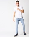 Shop Men Blue Slim Fit Mid Rise Clean Look Stretchable Jeans-Full