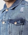 Shop Men's Blue Solid Denim Jacket