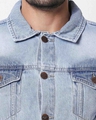 Shop Men's Blue Solid Denim Jacket