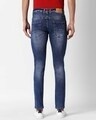 Shop Men's Blue Washed Mildly Distress Slim Fit Mid Rise Jeans-Design