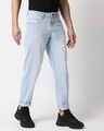 Shop Mens Blue Washed Slim Fit Mid Rise Jeans With Belt Loopsmbdrhs1027-Design
