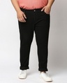 Shop Plus Size Men Black Regular Fit Mid Rise Clean Look Jeans-Front