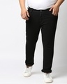 Shop Plus Size Men Black Slim Fit Mid Rise Clean Look Jeans-Front