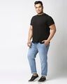 Shop Plus Size Men Blue Regular Fit Mid Rise Clean Look Jeans-Full