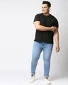 Shop Plus Size Men Blue Slim Fit Mid Rise Clean Look Jeans-Full
