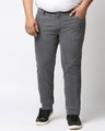 Shop Plus Size Men Grey Jogger Fit Mid Rise Clean Look Joggers Jeans-Front